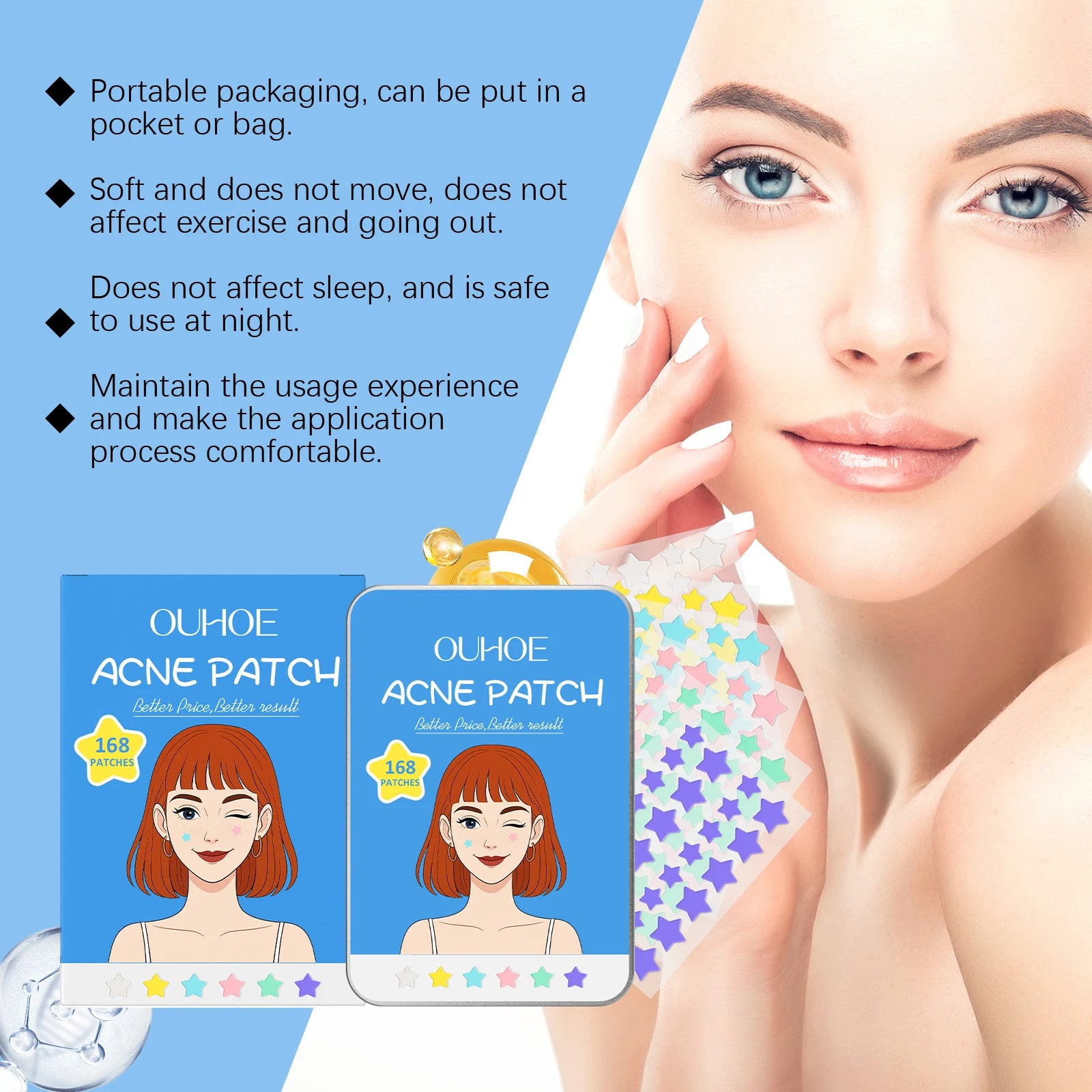 Star Shape Pimple Patches Gentle Clear Invisible Pimple Cover Fade Blemishes Pimple Marks Pimple Healing Sticker Acne Patch