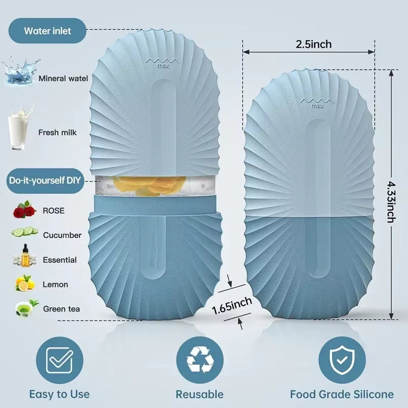 Ice Face Roller Ice Cube Beauty Massage Silicone Ice Mold for Eye Puffiness Ice Facial Roller Shrink Pores Multifunctional Mold