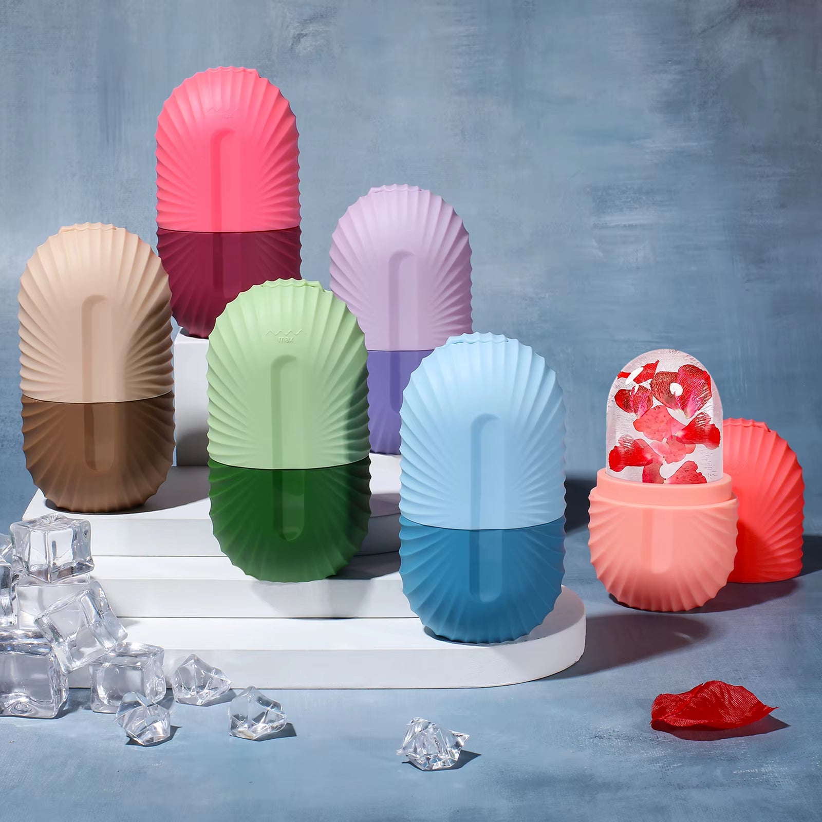 Ice Face Roller Ice Cube Beauty Massage Silicone Ice Mold for Eye Puffiness Ice Facial Roller Shrink Pores Multifunctional Mold