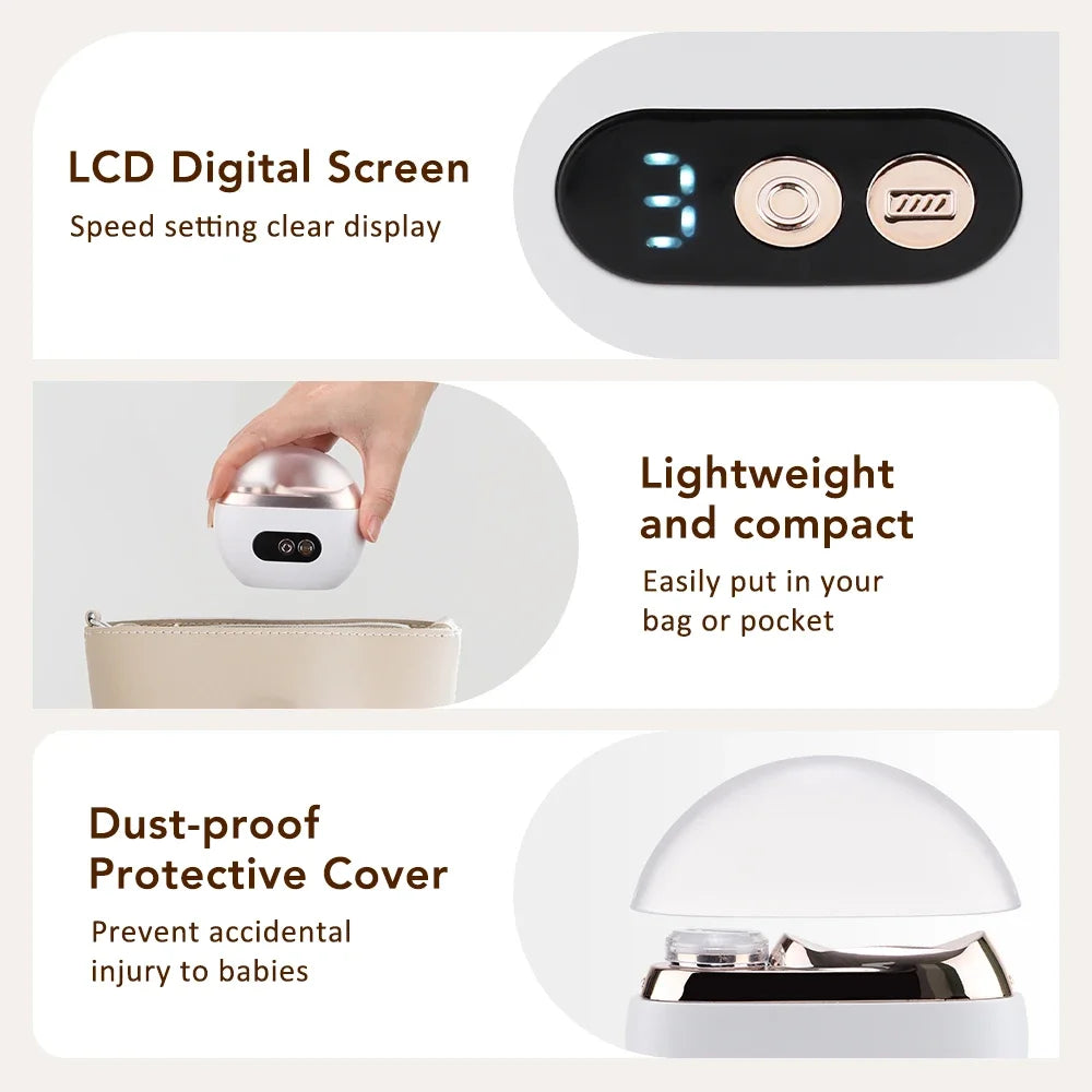 2 in 1 Multi-Functional Electric Nail Trimmer 3 Speed Control Automatic Polished Trimmer Nail Clipper with LED Lighting