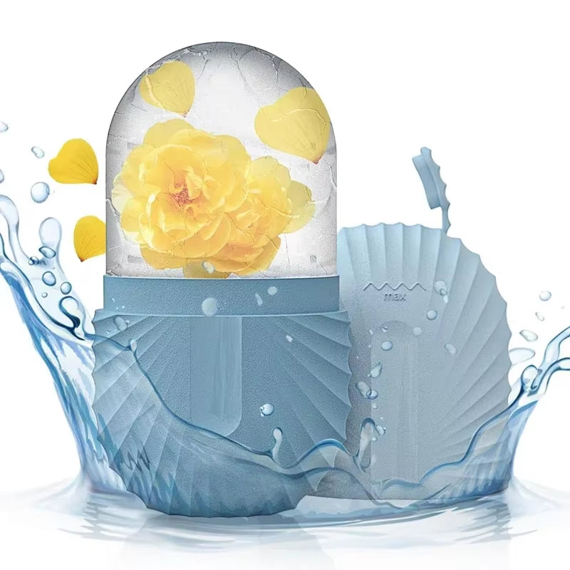 Ice Face Roller Ice Cube Beauty Massage Silicone Ice Mold for Eye Puffiness Ice Facial Roller Shrink Pores Multifunctional Mold